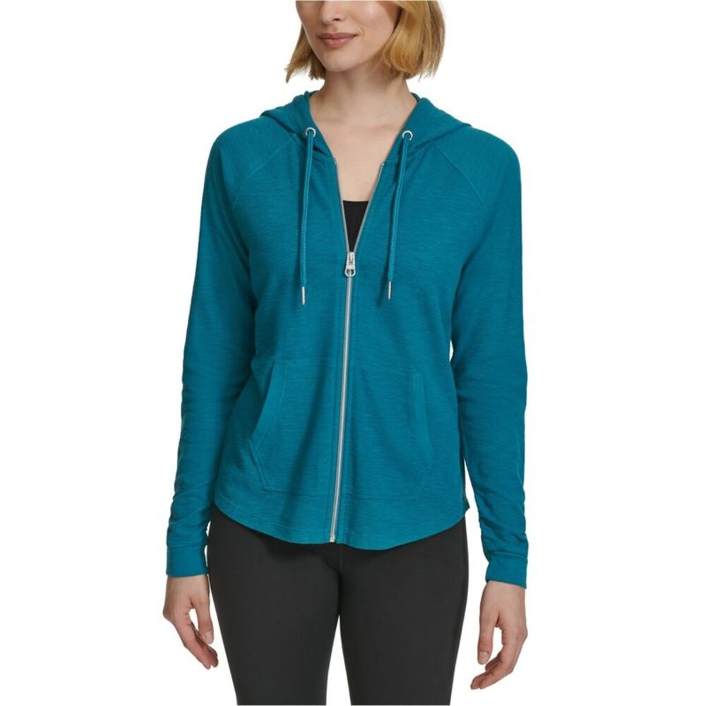 Calvin Klein Womens Plus Size Ruched-Sleeve Hoodie Sweatshirt, NWT